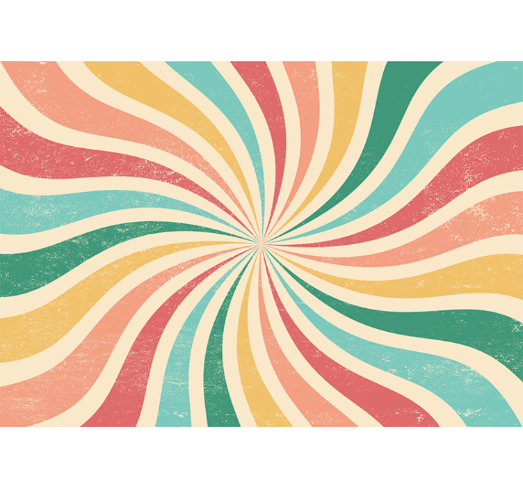 Tapeta 3d fale kolorowe w spirali - TenStickers