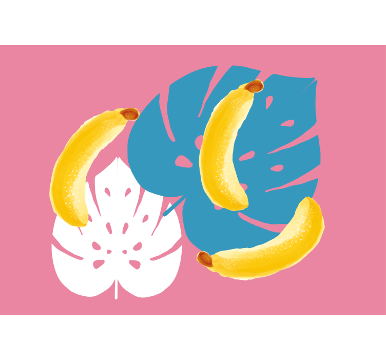 Fototapeta w kwiaty banany i liście - TenStickers