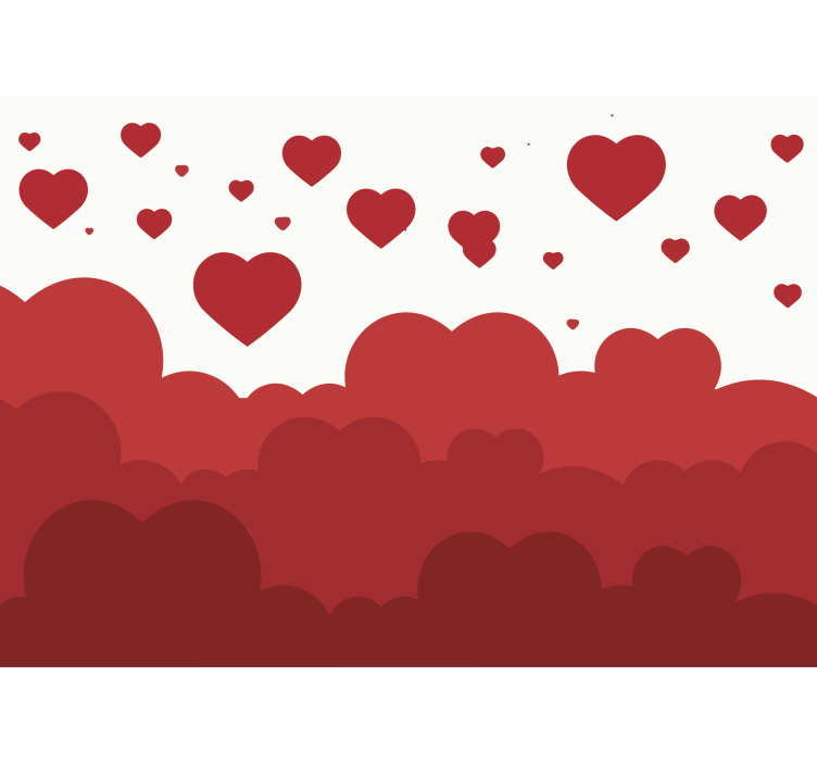 Fototapeta w serca chmurki w kształcie serc - TenStickers