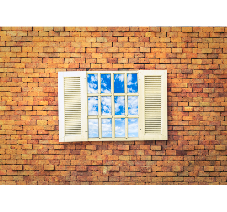 Fototapeta kamienie widok z otwartego okna - TenStickers