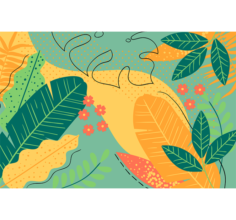 Fototapeta natura z tropikalnymi liśćmi - TenStickers