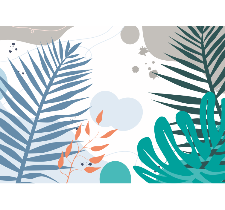 Fototapeta natura z stylizowanymi liśćmi - TenStickers