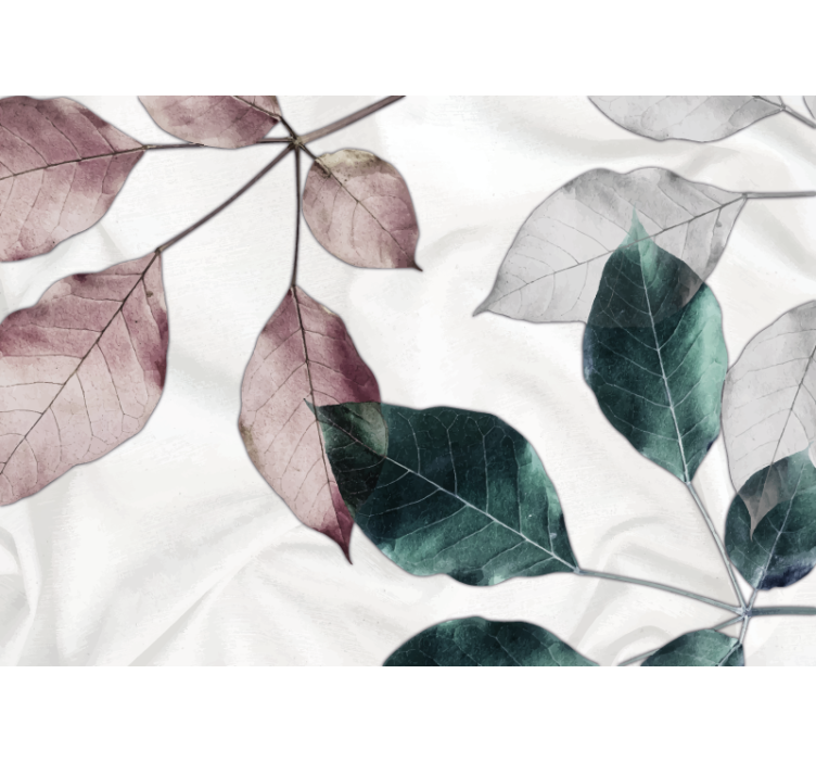 Fototapeta w kwiaty z delikatnymi motywami liści - TenStickers