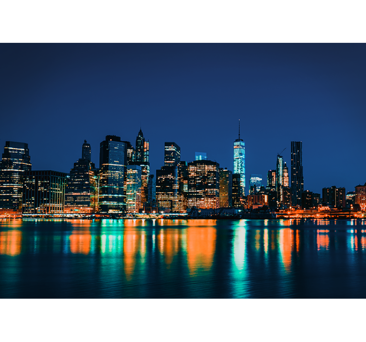 Fototapeta nowy jork nocne skyline nowego jorku - TenStickers