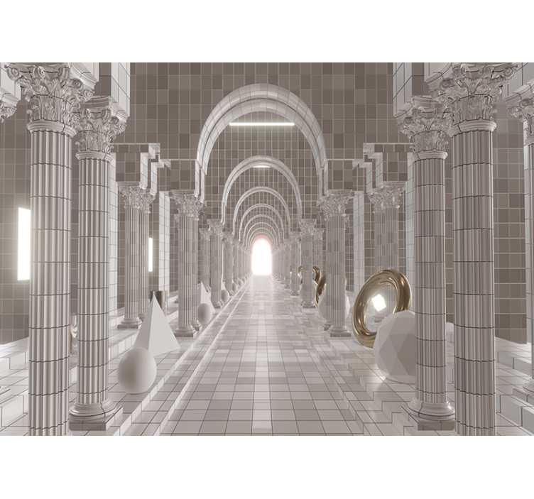 Fotoapeta abstrakcyjna w stylu architektonicznego korytarza - TenStickers