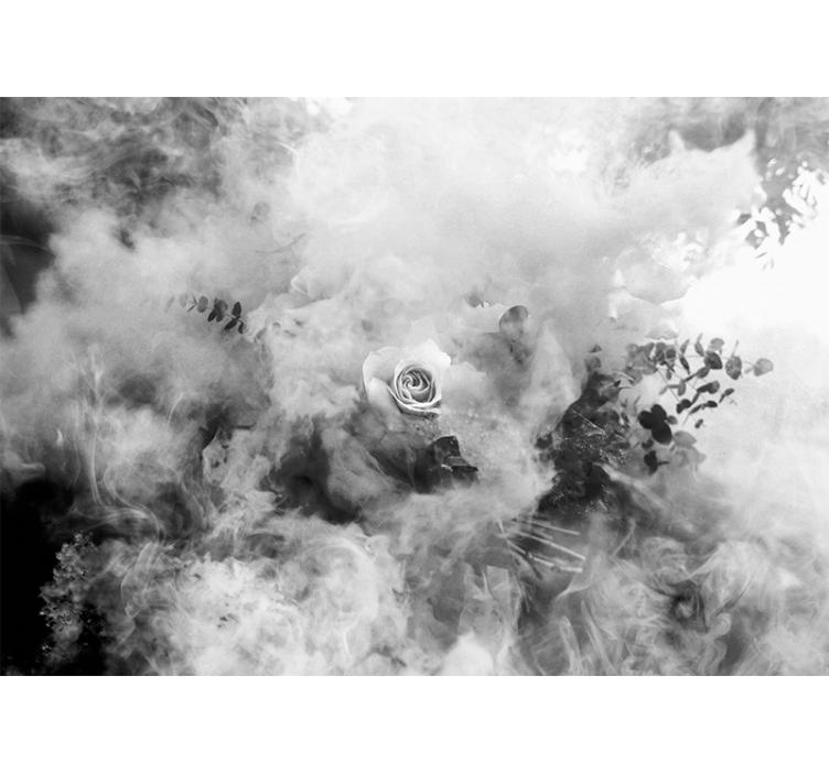 Fototapeta w kwiaty róża w białym odcieniu - TenStickers