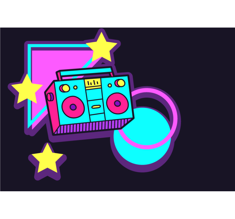 Fototapeta muzyka elementy retro boomboxa - TenStickers