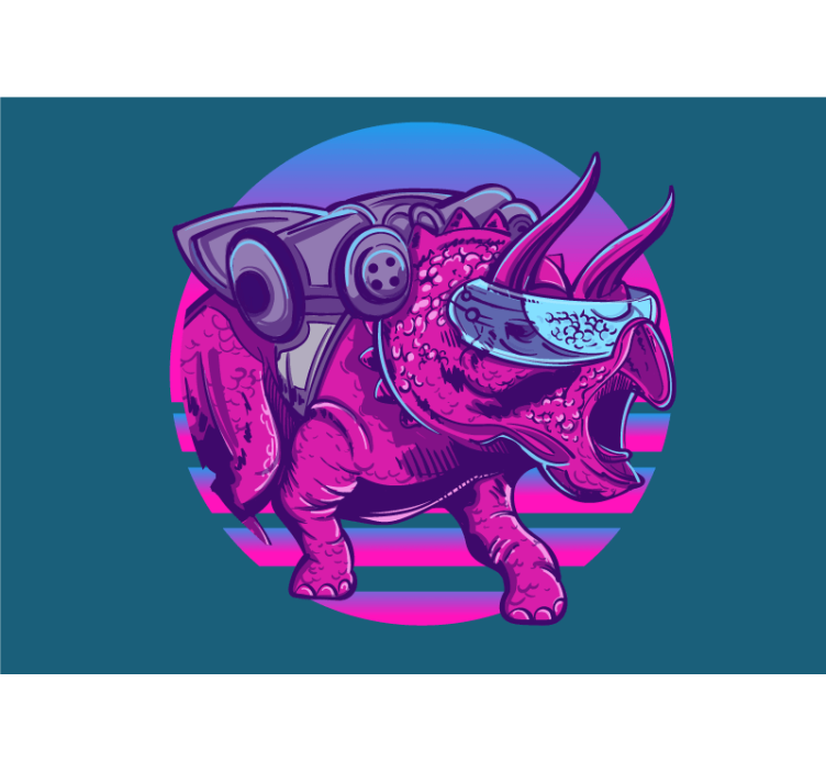 Fototapeta zwierzęta futurystyczny triceratops - TenStickers