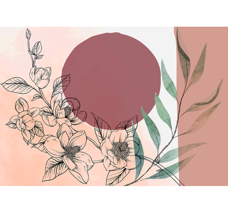 Fototapeta w kwiaty kompozycja elementów florystycznych - TenStickers