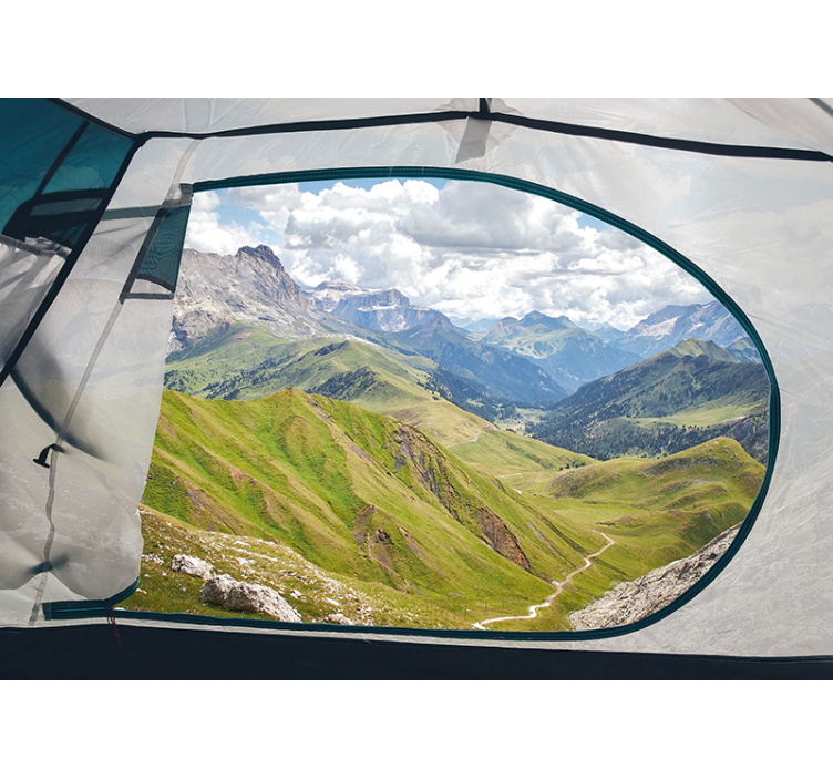 Fototapeta krajobraz zielony górski pejzaż - TenStickers