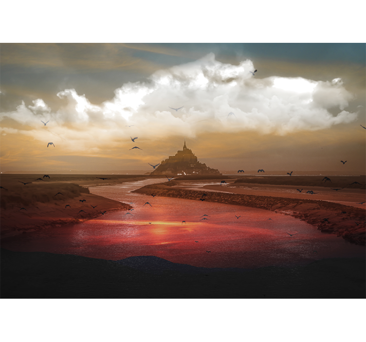 Fototapeta krajobraz inspirowana mont saint michel - TenStickers