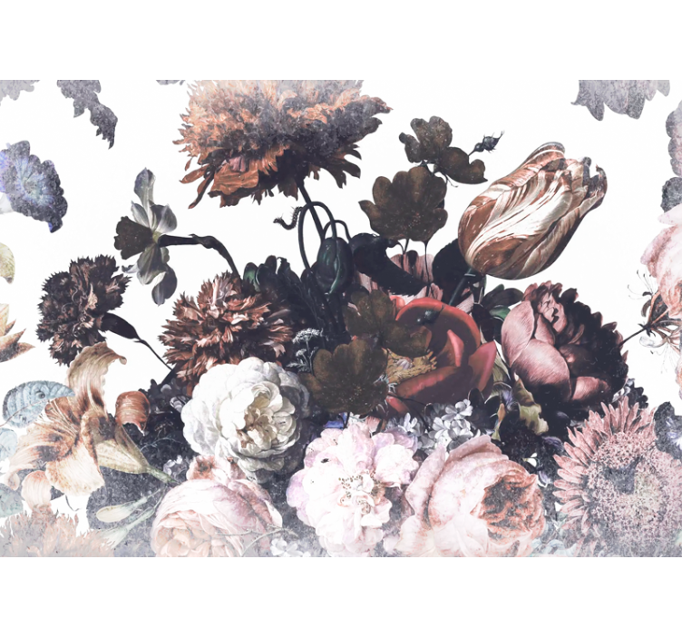 Fototapeta w kwiaty - wzór kompozycji florystycznej - TenStickers