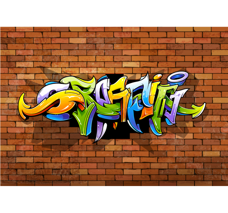 Fototapeta muzyka Ściana graffiti 3d - TenStickers