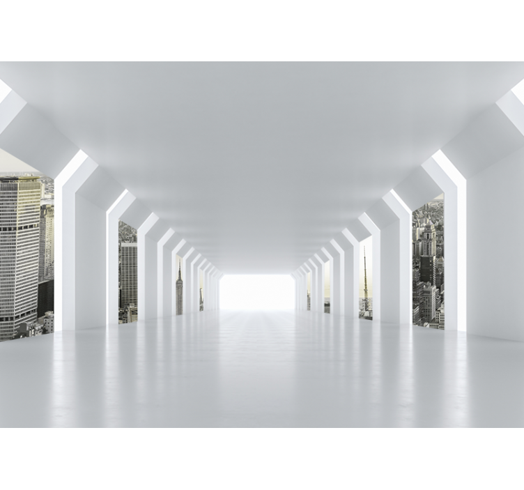 Fototapeta miasto futurystyczny widok na metropolię - TenStickers