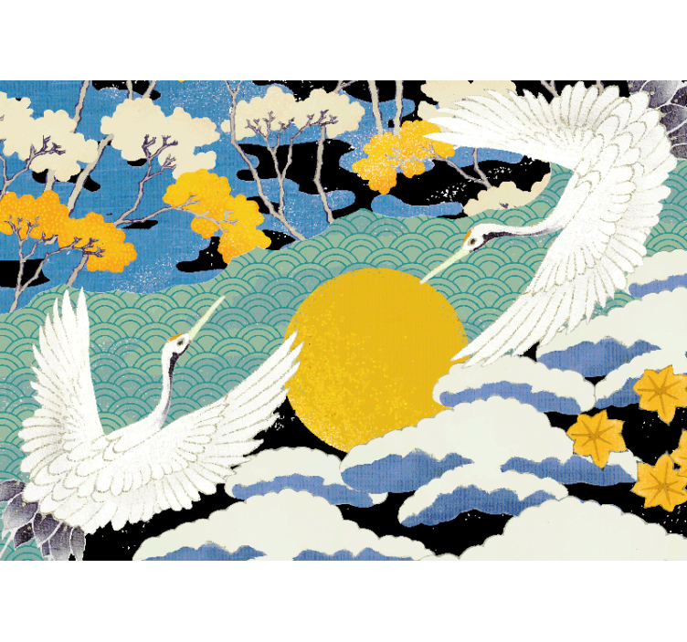 Fototapeta natura dźwigi i słońce - TenStickers