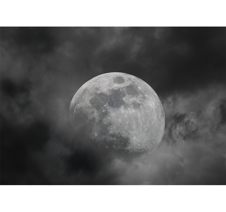 Fototapeta kosmos silhouette świecącego księżyca - TenStickers