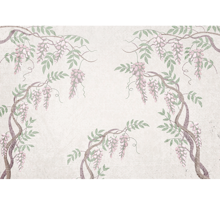 Fototapeta w kwiaty delikatne kwiatowe winorośle - TenStickers