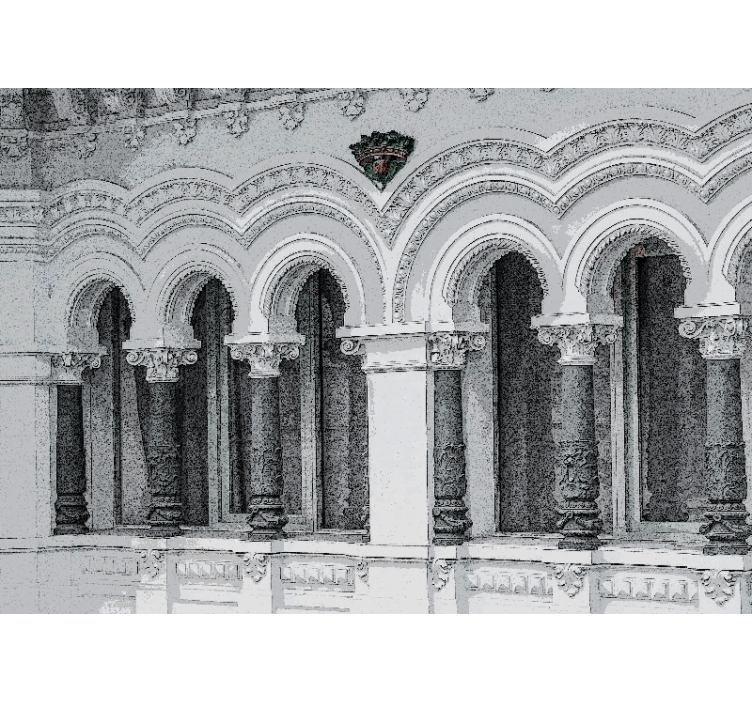 Fototapeta sztuka klasyczna detal architektonicznych łuków - TenStickers