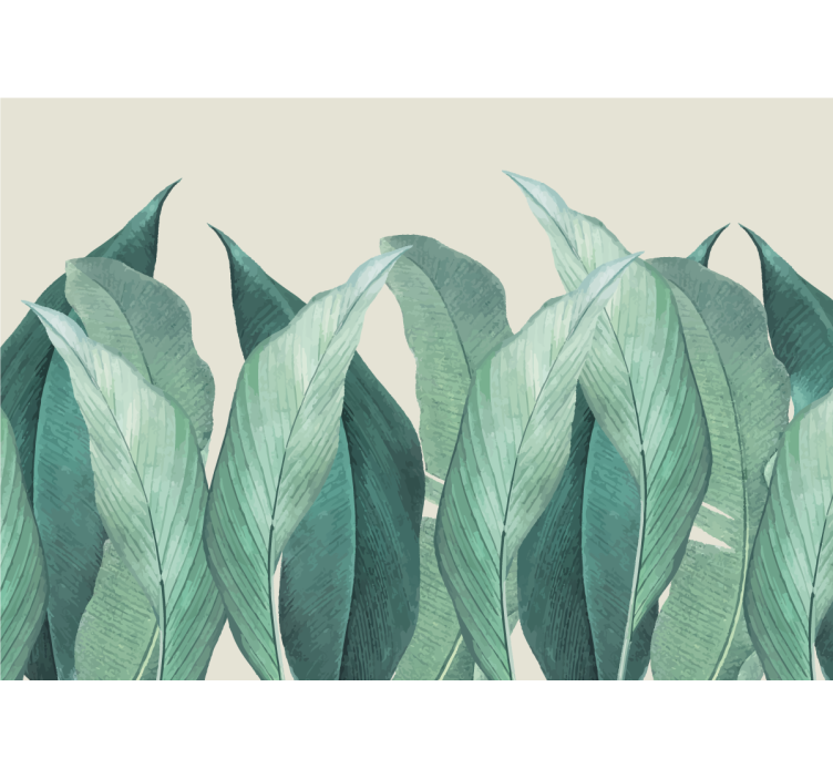 Tapetya natura motyw bujnych liści - TenStickers