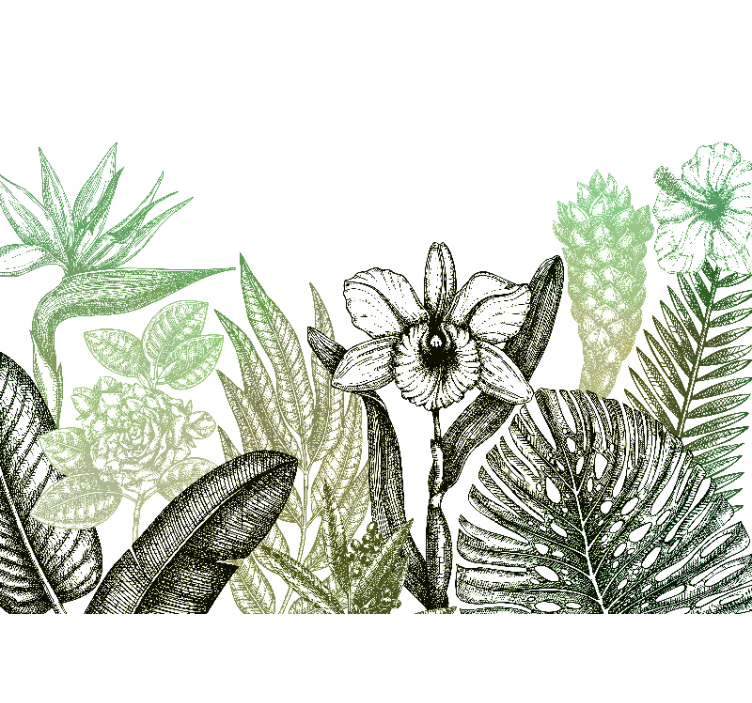 Fototapeta w kwiaty w stylu botanicznym - TenStickers