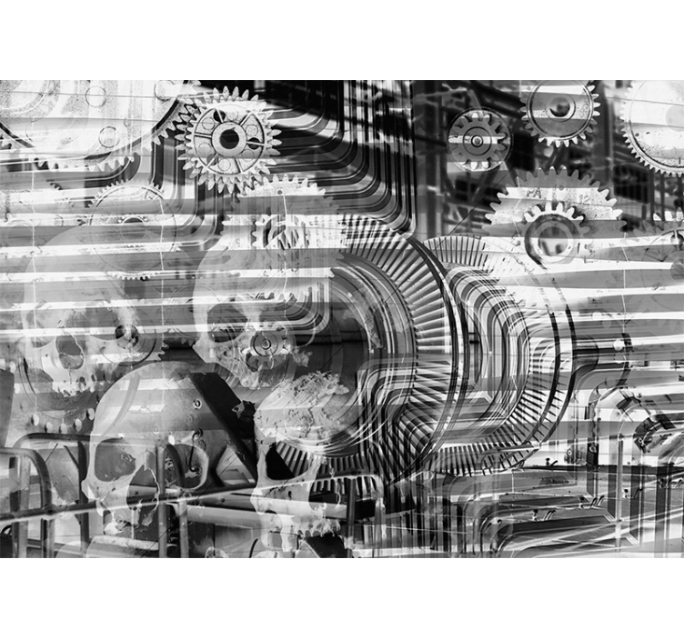 Fotoapeta abstrakcyjna z wzorami czaszek mechanicznych - TenStickers