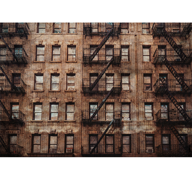 Fototapeta miasto miejska fasada z cegły - TenStickers