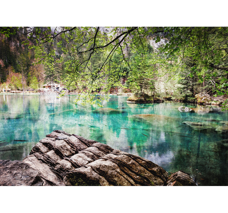 Fototapeta krajobraz spokojne jezioro - TenStickers