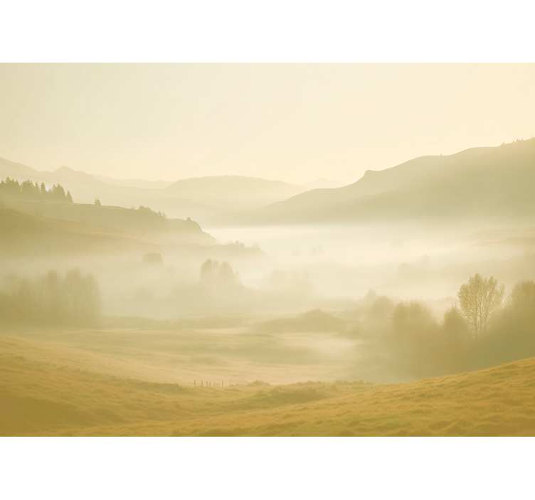 Fototapeta góry beżowe i mgliste widoki - TenStickers