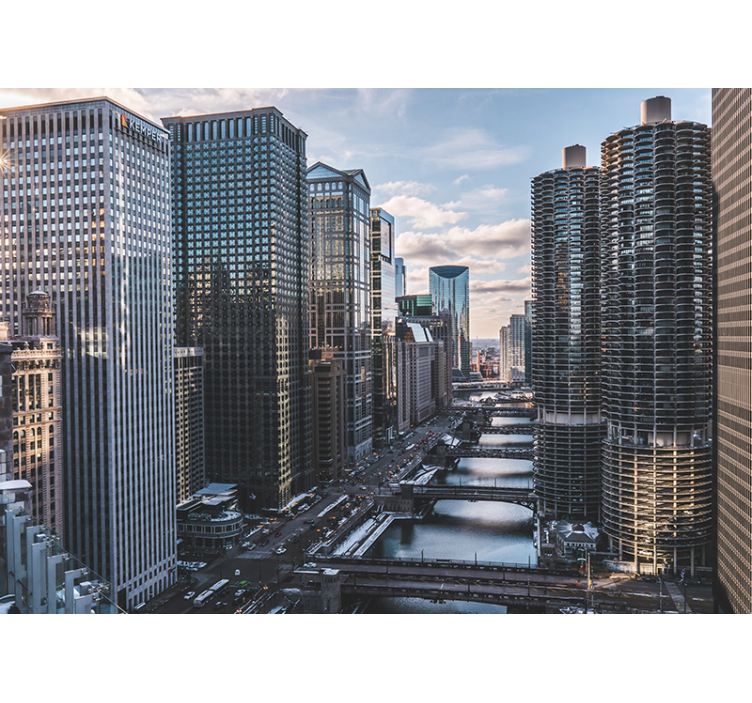 Fototapeta Chicago z lotu ptaka - TenStickers