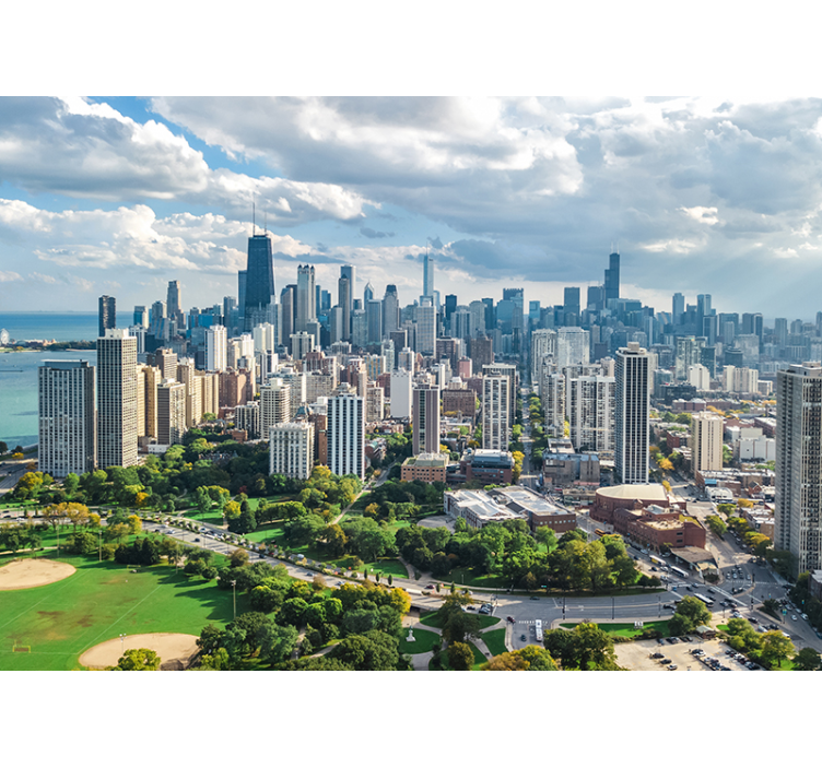 Fototapeta miasto panoramy chicago - TenStickers