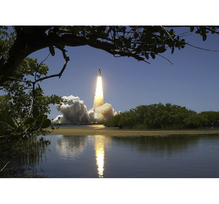 Fototapeta kosmos z rakietą - TenStickers