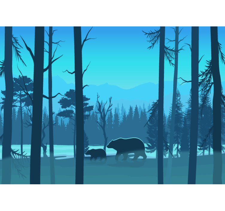 Fototapeta: góry i niedźwiedzie dla dzieci - TenStickers