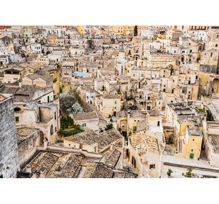 Fototapeta miasto dachy z kamienia matera - TenStickers