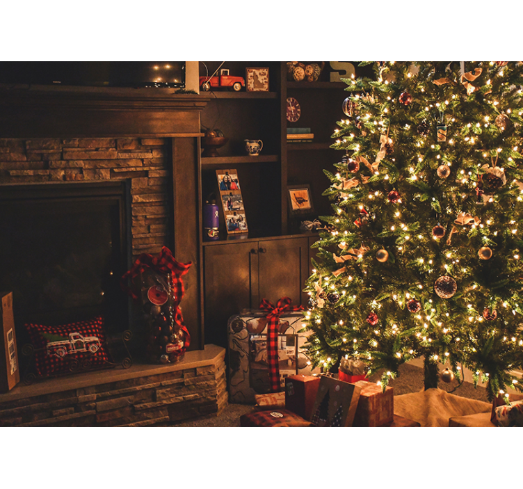 Fototapeta na boże narodzenie oświetlenie choinki - TenStickers