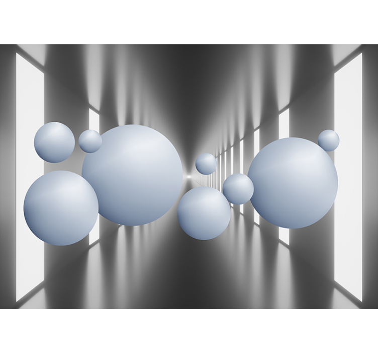 Fototapeta 3D układ pływających kul - TenStickers