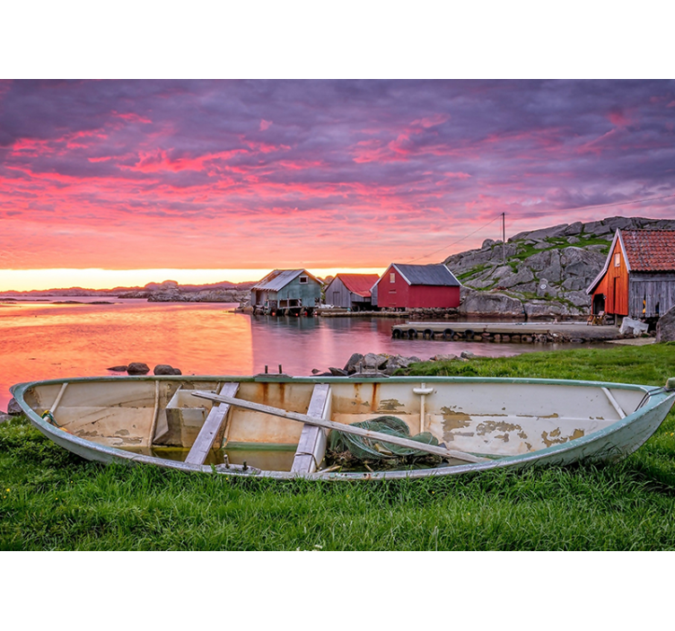 Fototapeta krajobraz malownicza nadmorska wioska - TenStickers