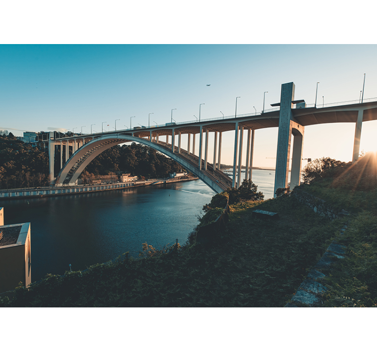 Fototapeta miasto widok na most architektoniczny - TenStickers