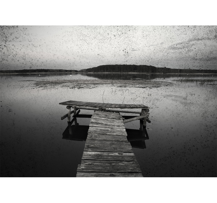 Fototapeta krajobraz odbicia na malowniczym molo - TenStickers