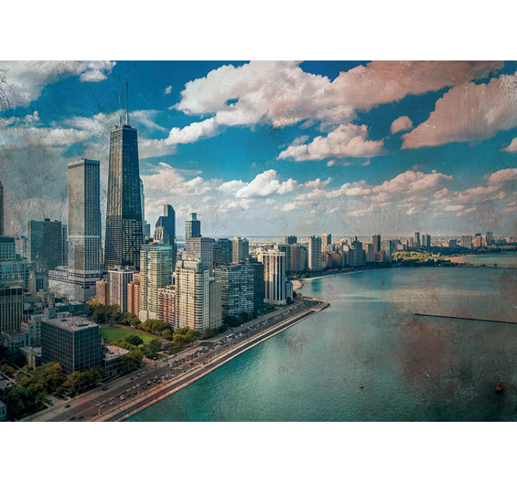 Fototapeta miasto perspektywa panoramy chicago - TenStickers