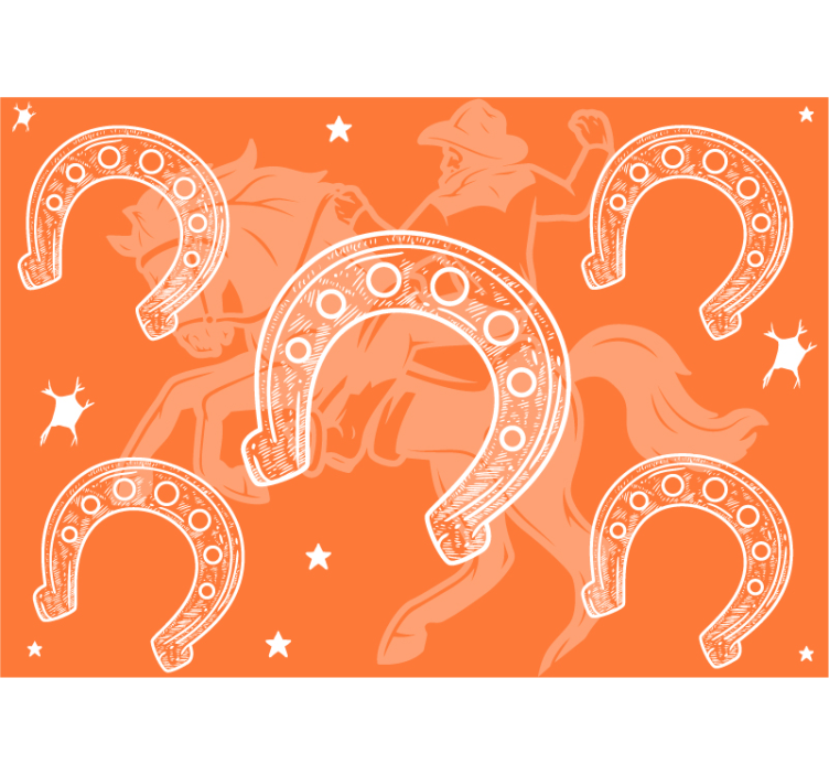 Fototapeta z pojazdami scena rodeo z podkowami - TenStickers