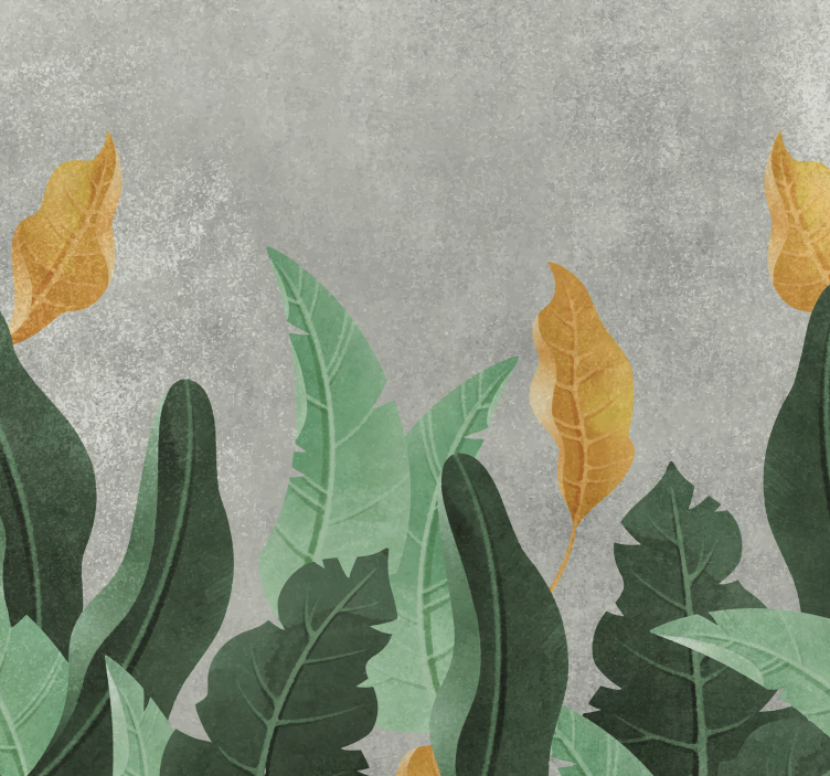 Fototapeta do salonu rośliny na betonie - TenStickers