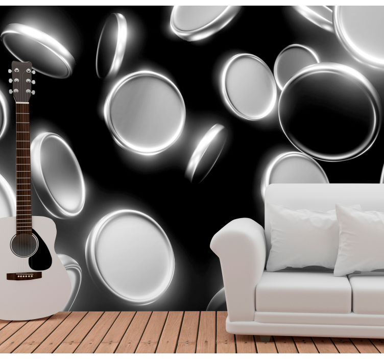 Fotoapeta abstrakcyjna dryfujące okrągłe formy - TenStickers