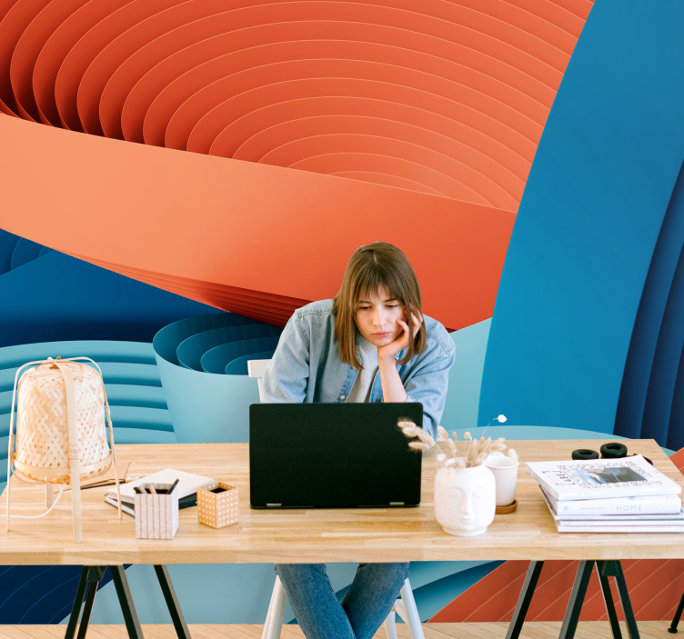 Fotoapeta abstrakcyjna warstwy dynamicznego papieru - TenStickers