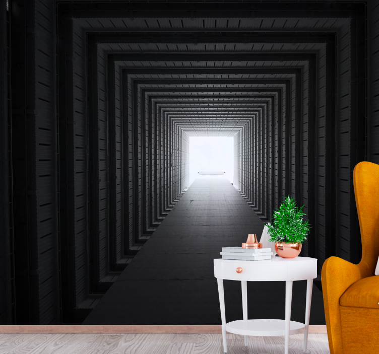 Fotoapeta abstrakcyjna widok perspektywiczny tunelu - TenStickers
