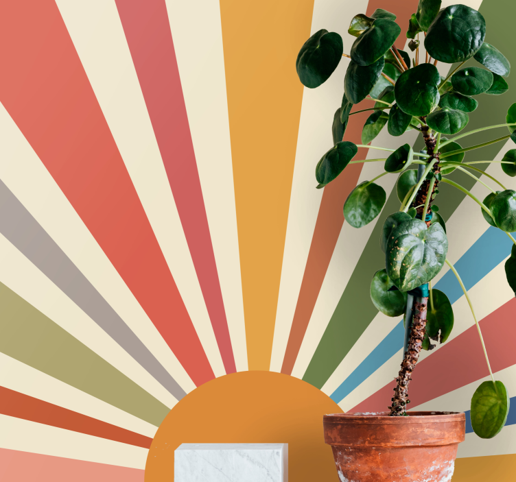 Fotoapeta abstrakcyjna wzór promieni wschodu słońca - TenStickers