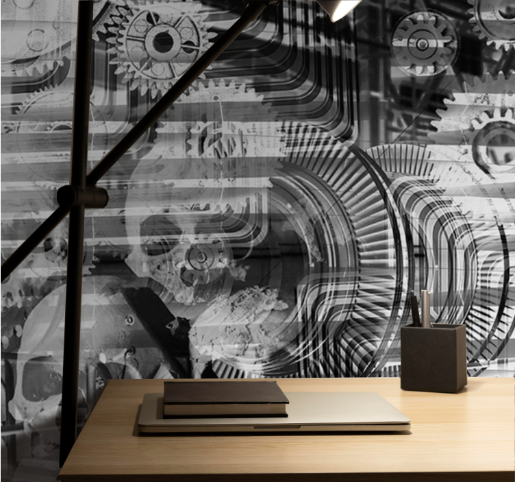 Fotoapeta abstrakcyjna z wzorami czaszek mechanicznych - TenStickers