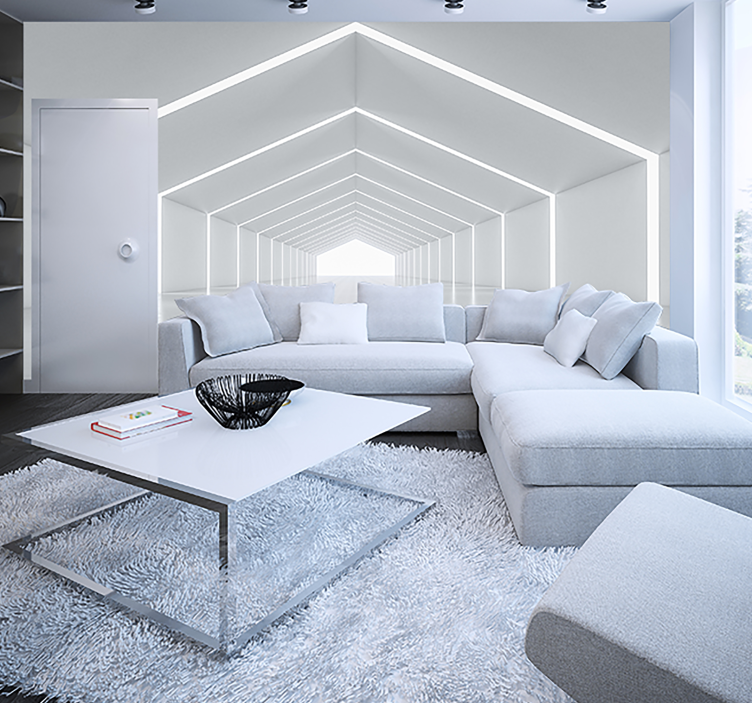 Fototapeta Biały głęboki tunel - TenStickers