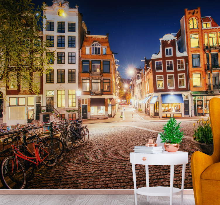 Fototapeta amsterdam urokliwa ulica amsterdamu - TenStickers