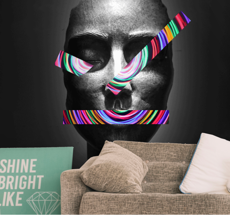Fototapeta artystyczna abstrakcyjne cechy twarzy - TenStickers