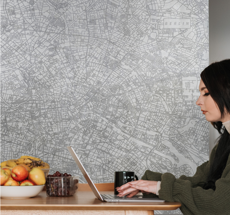 Fototapeta berlin szczegółowa mapa berlina - TenStickers
